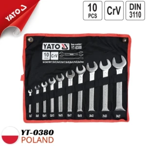 Bộ cờ lê 2 đầu miệng 10 chi tiết hệ mét 6-27mm Yato YT-0380