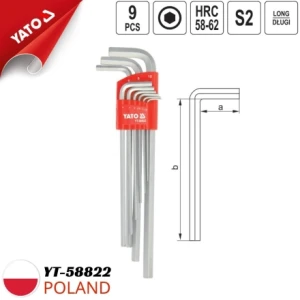 Bộ Lục giác cán dài 1.5-10mm 9 chi tiết Yato YT-58822 - Ba Lan