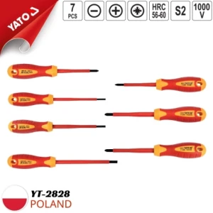 Bộ tua vít tổng hợp 3/4/5.5mm cách điện 1000V 7 chi tiết Yato YT-2828 - Ba Lan