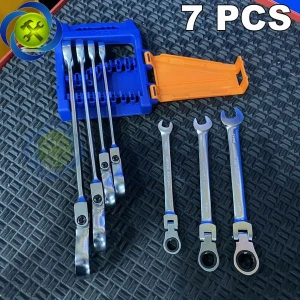 Bộ cờ lê vòng miệng tự động 7 cây (8-19mm) WadFow WSP5207 loại gật gù