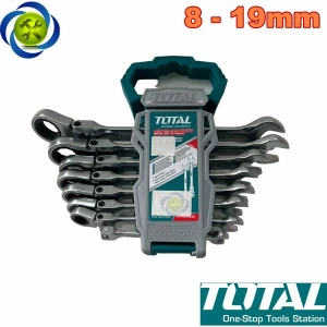 Bộ cờ lê vòng miệng tự động gật gù TOTAL THT102RK586 loại 8 cây (8-19mm)