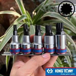 Bộ đầu tuýp lục giác sao 12 cạnh có 5 chi tiết Kingtony 4105PR