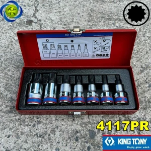 Bộ đầu tuýp lục giác sao (12 cạnh - tuýp M) có 7 chi tiết Kingtony 4117PR