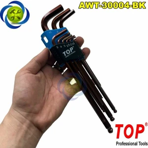 Bộ lục giác đầu bi 9 cây hệ mét xi nâu Top AWT-30004-BK