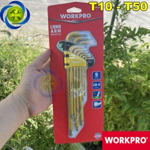 Bộ lục giác đầu sao 9 chi tiết Workpro WP222008 (T10 - T50) - màu vàng
