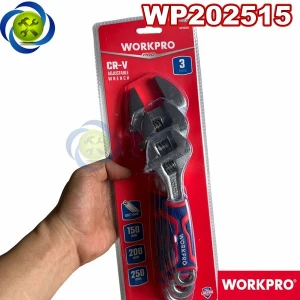 Bộ mỏ lết 3 chi tiết Workpro WP202515 tay cầm bọc nhựa