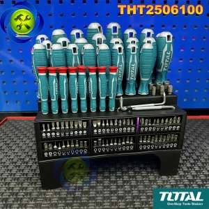 Bộ tua vít Total 100 chi tiết có khay để tua vít Total THT2506100