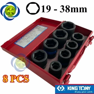 Bộ tuýp 3/4 đen ngắn 8 chi tiết Kingtony 6408MP10 (19mm- 38mm)