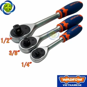 Cần siết tự động WADFOW WRW12xx 1/4 - 3/8 - 1/2 cán cầm bọc nhựa, 45 răng thép CR-V