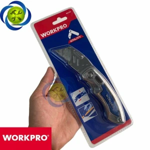 Dao rọc cáp Workpro W011010 loại xếp thay lưỡi nhanh- thân kim loại