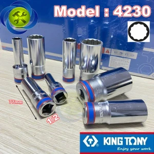 (ĐỦ SIZE) Tuýp 1/2 KINGTONY 4230 loại 12 cạnh màu trắng dài 77mm
