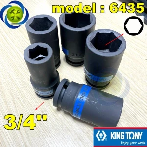 (ĐỦ SIZE) Tuýp 3/4 inch Kingtony 6435 loại 6 cạnh màu đen (size lẻ 19-55mm) thép CR-MO