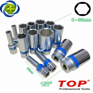 (ĐỦ SIZE) Tuýp trắng 1/2 TOP dài 77mm loại 6 cạnh có size từ 8-32mm