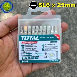 Hộp mũi vít dẹp 6mm x 1.0mm x 25mm TOTAL TAC16SL413 (20cái/hộp)