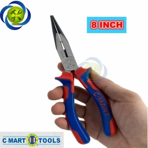 Kìm nhọn cán xanh đỏ C-Mart B0153-8 200mm 8inch