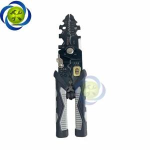 Kìm tuốt dây điện, bấm cos, cắt dây đa năng cán bọc nhựa xám đen