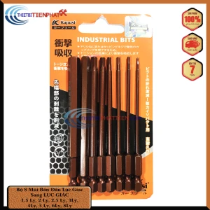 BỘ ĐẦU BẮN ỐC LỤC GIÁC 1.5MM-8MM ĐUÔI LỤC 8 PCS CHO MÁY KHOAN KAPUSI (JAPAN) K-7186