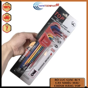 BỘ LỤC GIÁC ĐẦU BI 9 CÂY DÀI NHIỀU MÀU SẮC HỆ MÉT TOP LU-9CMAU (TAIWAN)