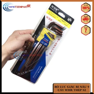 BỘ LỤC GIÁC ĐẦU BI 9 CÂY XI NÂU WHR HỆ MÉT 1.5MM ĐẾN 10MM (THÉP S2 NÂU CAO CẤP)