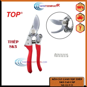 KÉO CẮT CÀNH TOP-LU-V11 THÉP SK5 SIÊU BÉN CÁN NHUNG ĐỎ ( HÀNG CHÍNH HÃNG TOP )