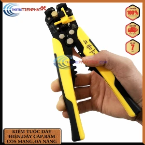 KÌM TUỐT DÂY ĐIỆN, DÂY CÁP, BẤM COS ĐA NĂNG 0.2-6MM (MÀU VÀNG)