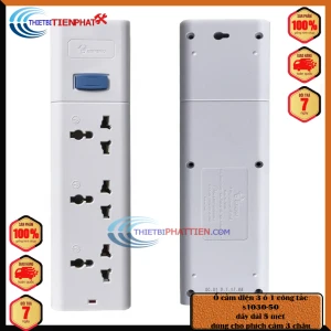 Ổ CẮM ĐIỆN ĐA NĂNG 3 CHẤU, 3 LỖ DÂY DÀI 5M CAO CẤP GNVN-S1030-2500W ( HÀNG CHÍNH HÃNG )