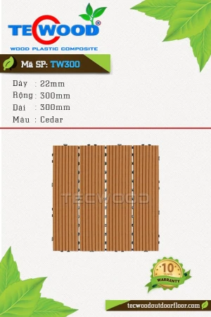 Tấm vỉ gỗ nhựa lát sàn ban công 300x300mm