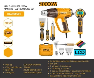 Máy khò hơi nóng 2000W màn hình LCD INGCO HG2000581
