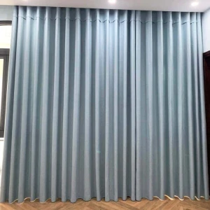 Giá rèm cửa vải gấm màu xanh