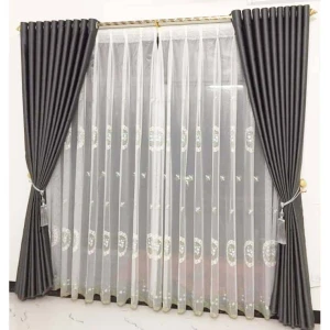 Giá rèm vải 2 lớp thêu hoa văn nghệ thuật 