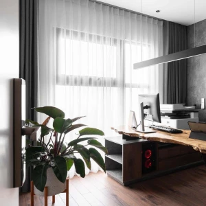 Rèm 2 lớp cao cấp màu xám 