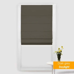 Rèm cửa roman hiện đại màu nâu tối