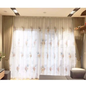 Rèm vải đẹp thêu hoa văn