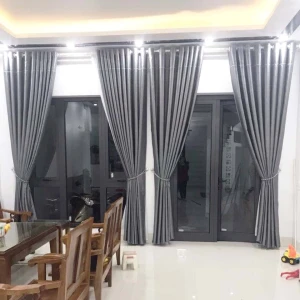 Rèm vải ngăn lạnh điều hoà màu xám