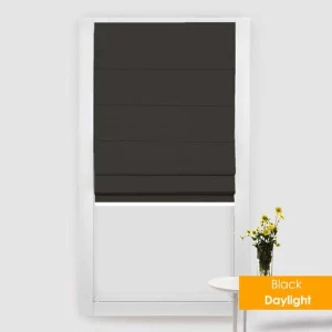 Rèm xếp roman màu đen 