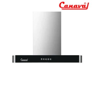 Máy hút mùi Canaval CA-8570 ( chữ T, 70cm, thân inox, mặt kính đen, lưới lọc tuần hoàn than hoạt tính,đèn LED,700 x 850 x 500 mm)