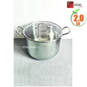 Nồi inox liền đáy Fivestar Plus cao cấp, quai đũa, nắp kính FPN18002, 18cm