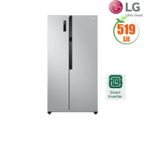 Tủ lạnh SBS LG 519L GR-B256JDS - inverter, Màu bạc - Cửa kim loại phủ sơn tĩnh điện; thiết kế tay mở ngang, Khử mùi Nano Carbon; CSPF=1.29