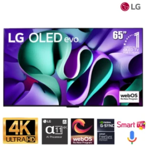 TV LG 65-inch OLED 4K OLED65M4PSA-( α11 AI Processor 4K, HDR10/HLG,60W,Wifi 5, webOS 24, 120HZ, voice search), ko có chân đế, kèm giá treo ẩn)