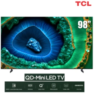 TV TCL98-inch Mini-Led 4K 98C855 - Google TV; 120Hz Công nghệ 240 Hz DLG, Full Array Local Dimming, Bộ xử lý AiPQ Pro,60W, 6 loa, 144Hz, loa onkyo 2.2.2, 5000 nit