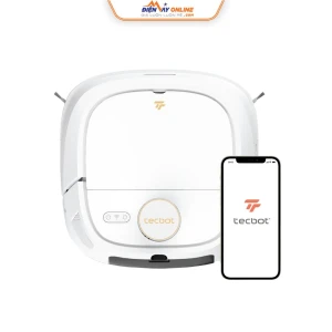 TECBOT M1 màu trắng – Robot tự giặt giẻ hút bụi lau nhà 4 trong 1 bản quốc tế