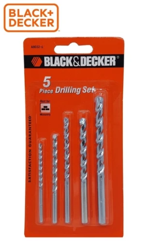 Black&Decker Bộ 5 mũi khoan bê tông A8032G