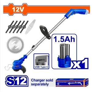 MÁY CẮT CỎ DÙNG PIN 12V cWADFOW (KÈM 1 PIN 12V 1.5AH LOẠI C, KHÔNG KÈM DÂY & ĐẦU SẠC) - HÀNG CHÍNH HÃNG