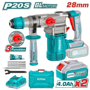 MÁY KHOAN ĐỤC DÙNG PIN 20V (2 pin 4Ah sạc) TOTAL TRHLI202882 - HÀNG CHÍNH HÃNG