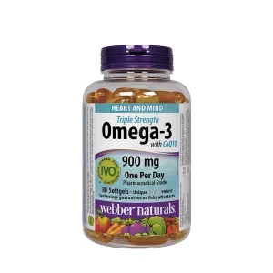 Dầu Cá Webber Naturals Triple Strength Omega 3 CoQ10 900mg 80 viên