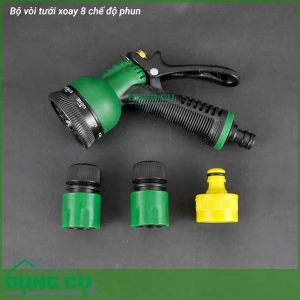 Bộ vòi tưới đa năng 8 chế độ tưới xịt rửa