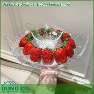 Đĩa pha lê Godinger Dublin kèm bát nhỏ
