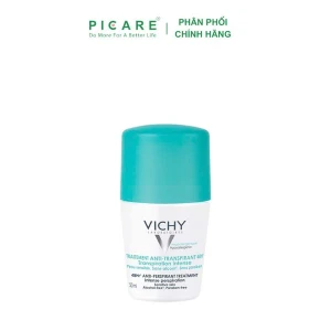 Lăn Khử Mùi Giúp Khô Thoáng Vùng Da Dưới Cánh Tay 48h Vichy Antiperspirant Deodorant 48h Kraftig Transpiration 50ml