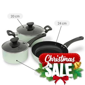 Bộ nồi chảo quánh nhôm chống dính nắp kính Elmich EL-5212MN