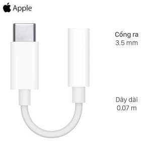 Cáp chuyển đổi Type-C sang 3.5mm Apple MU7E2 Trắng